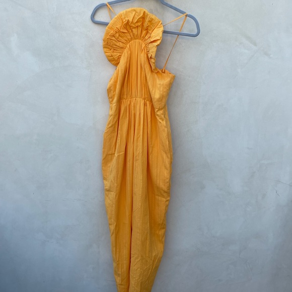 ❌SOLD❌Mara Hoffman Clareta Dress Saffron Yellow Midi - Picture 9 of 15